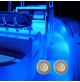 Single Pods Waterproof IP67 - Flat Surface LED Step/Stair/Deck  - LFLAT POLISHED STAINLESS STEEL LED COURTESY LIGHT- 12 volts - available n blue cool white and warm white color - WK-SS1FPSX - AZLED